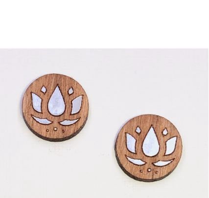 Lotus Round Twig Earring-Cherry