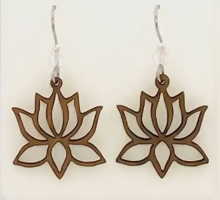Lotus Willow Earring-Sm-Walnut