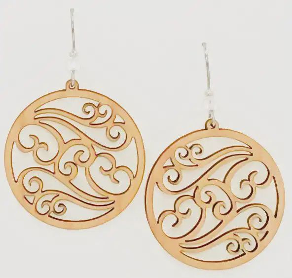 Seafoam Waves Willow Earring-Sm-Maple