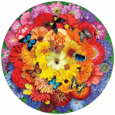 Springbok Puzzle - Colorful Bloom Round 500 Piece (d)