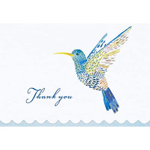 Note Cards-Watercolor Hummingbird Thank You
