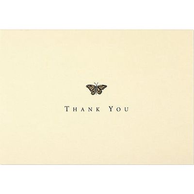 Note Cards-Gold Butterfly Thank You