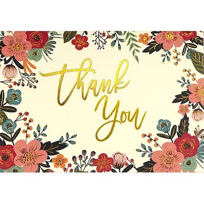 Note Cards-Floral Frame Thank You
