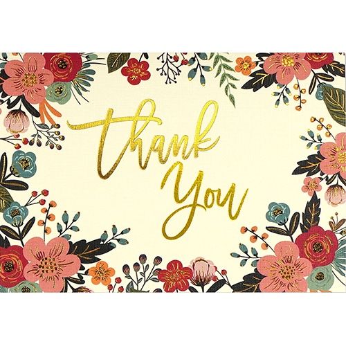 Note Cards-Floral Frame Thank You