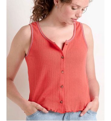 Foothill Pointelle Button Tank