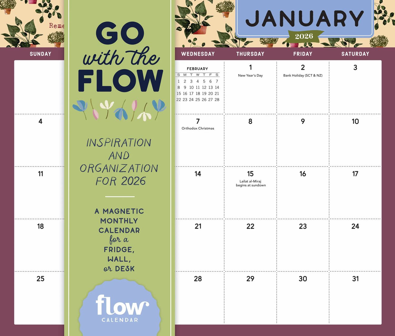 Calendar, Magnetic-Go With the Flow