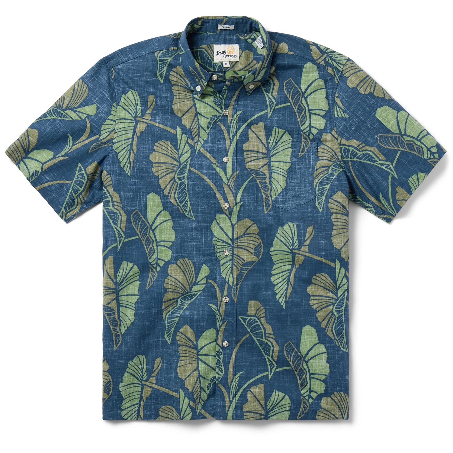 Trailing Taro - Button Front Men&#39;s Shirt, Color: Dark Blue, Size: Large