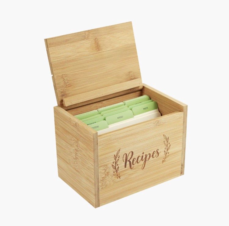 Bamboo Recipe Box Set