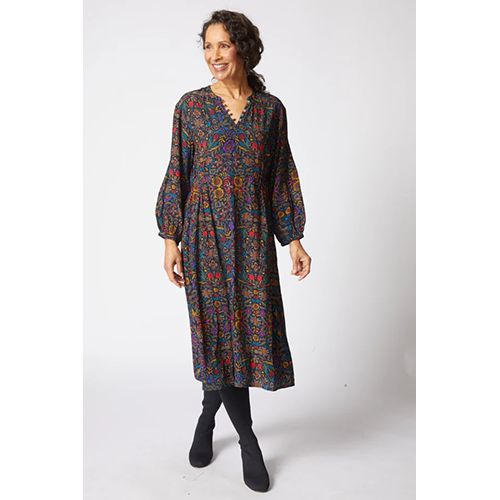 Viscose Rayon Off the Vine Romance Dress, Color: Black, Size: XS
