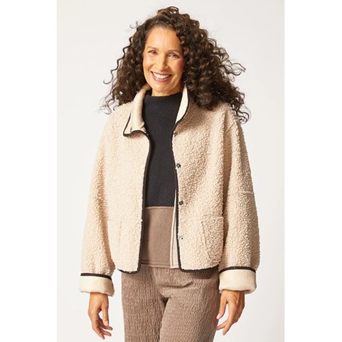 Reversible Faux Suede/Sherpa Kiki Jacket, Color: Dove, Size: Small