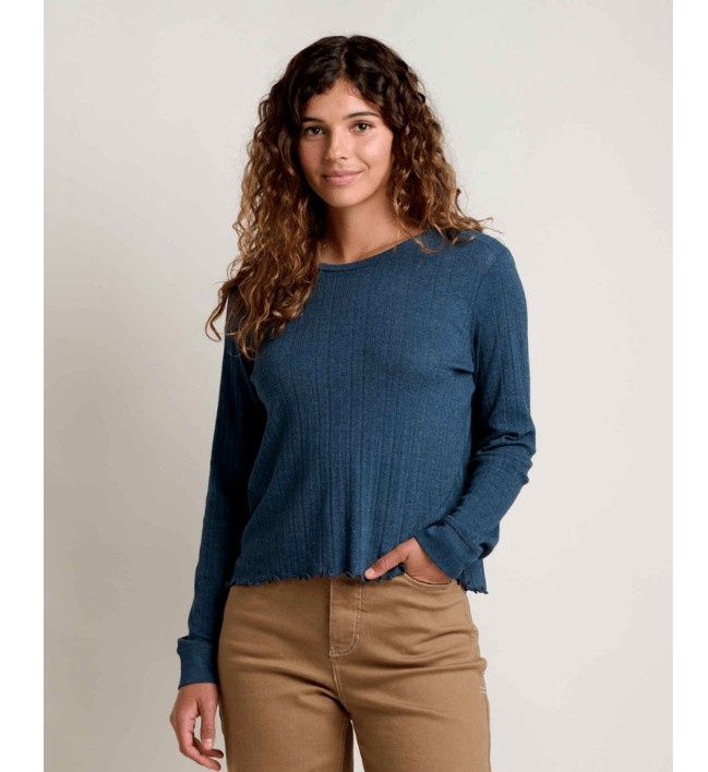 Foothill Pointelle LS Crew 2, Color: Midnight, Size: Small