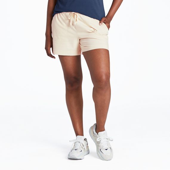 Women&#39;s Solid Crusher-Flex Shorts, Color: Putty White, Size: XS