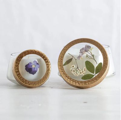 Small Pressed Floral Candle