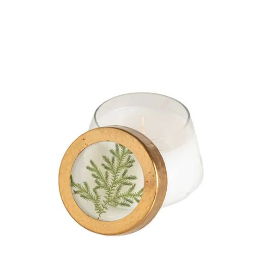 Small Pressed Floral Candle, Fragrance: Forest