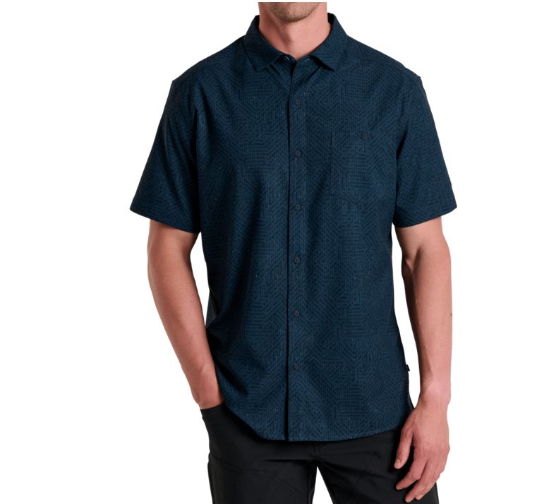Persuadr Men's Short Sleeve Shirt, Color: Blue Lagoon-D, Size: Medium
