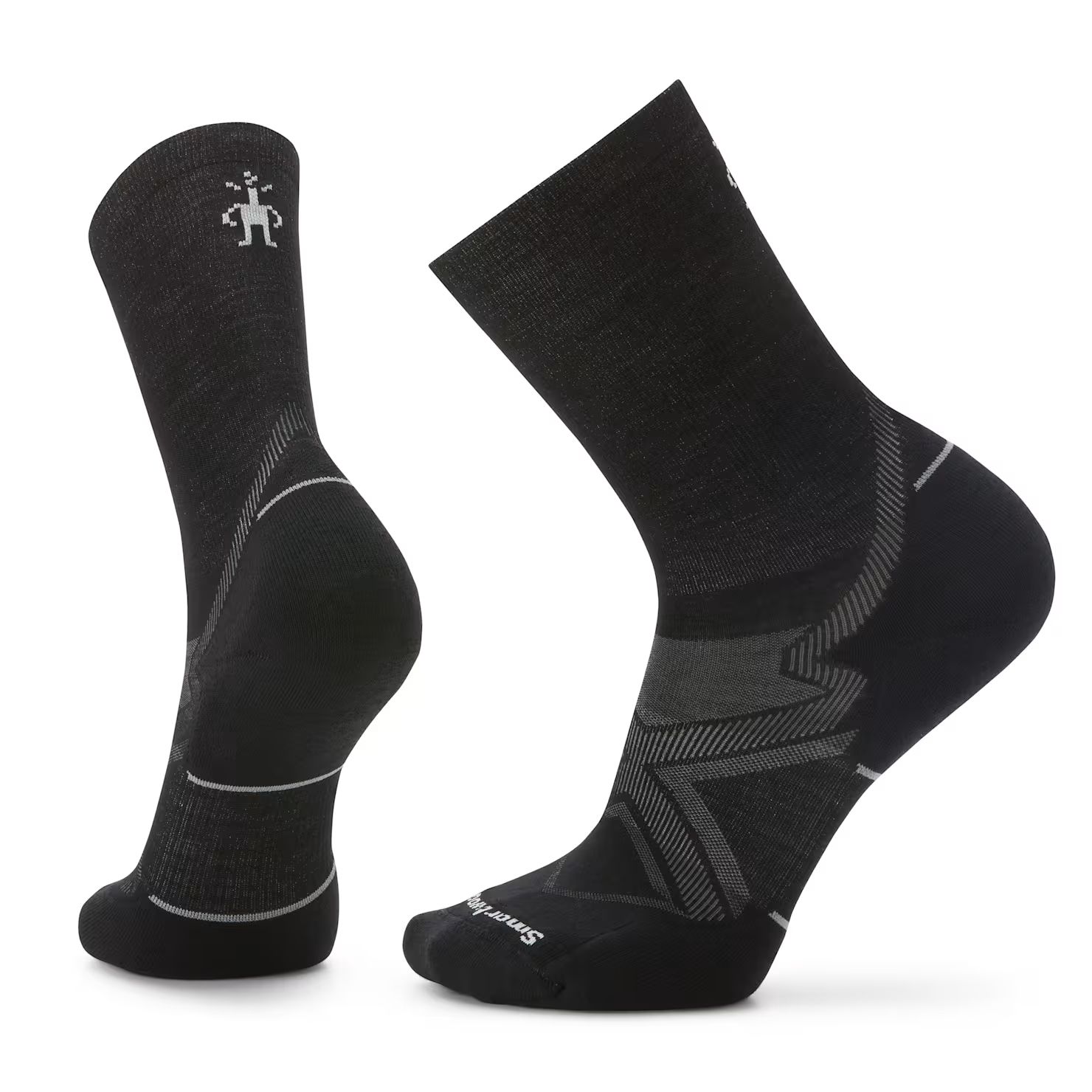 Run Cold Weather Targeted Cushion Crew Sock, Color: Black, Size: Medium