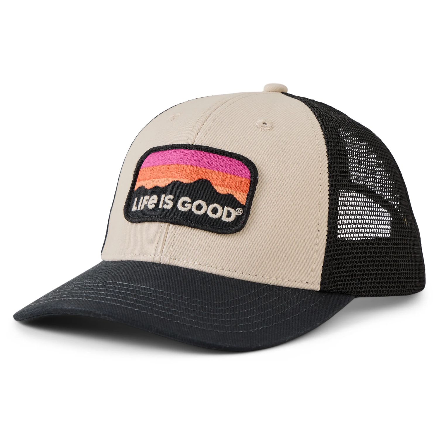 Adult Unisex Sunset Mountain Trucker Cap, Color: Birch White, Size: OS