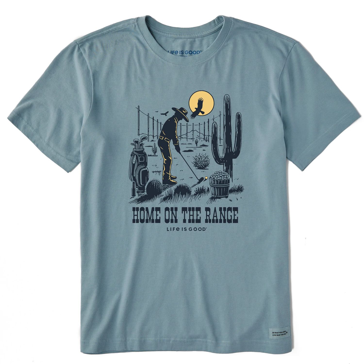 Men&#39;s Home On The Range Short Sleeve Tee Shirt, Color: Smoky Blue, Size: Medium