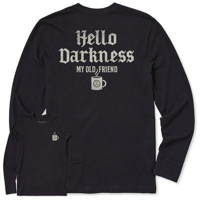 Men&#39;s Hello Darkness Coffee Long Sleeve Tee Shirt