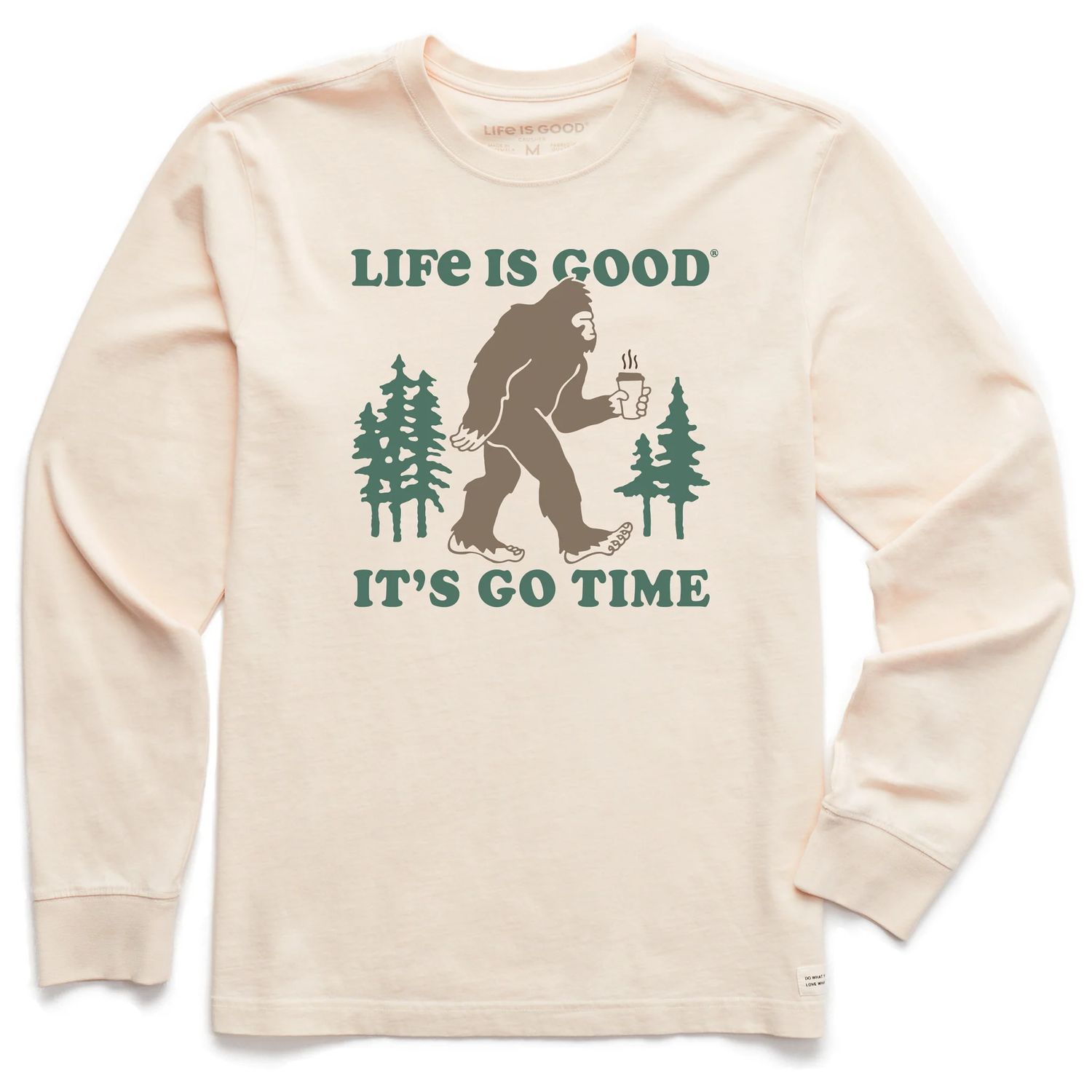 Men&#39;s It&#39;s Go Time Sasquatch Long Sleeve Tee Shirt, Color: Putty White, Size: Medium