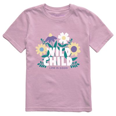 Kids Wild Child Flowers Short Sleeve Tee Shirt