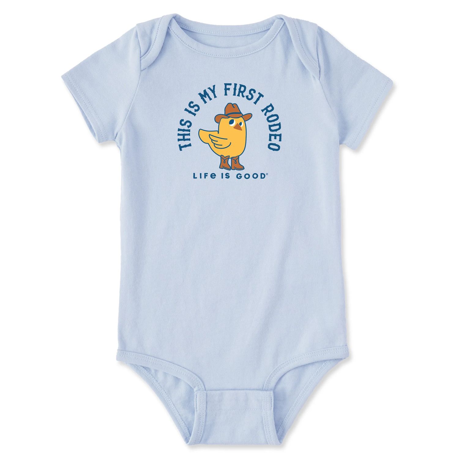 Infant First Rodeo Chick Short Sleeve Bodysuit, Color: Glacier Blue, Size: 0-3
