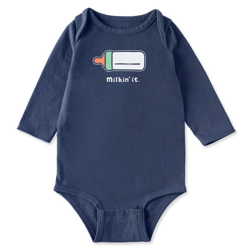 Milkin It Long Sleeve Crusher Baby Bodysuit