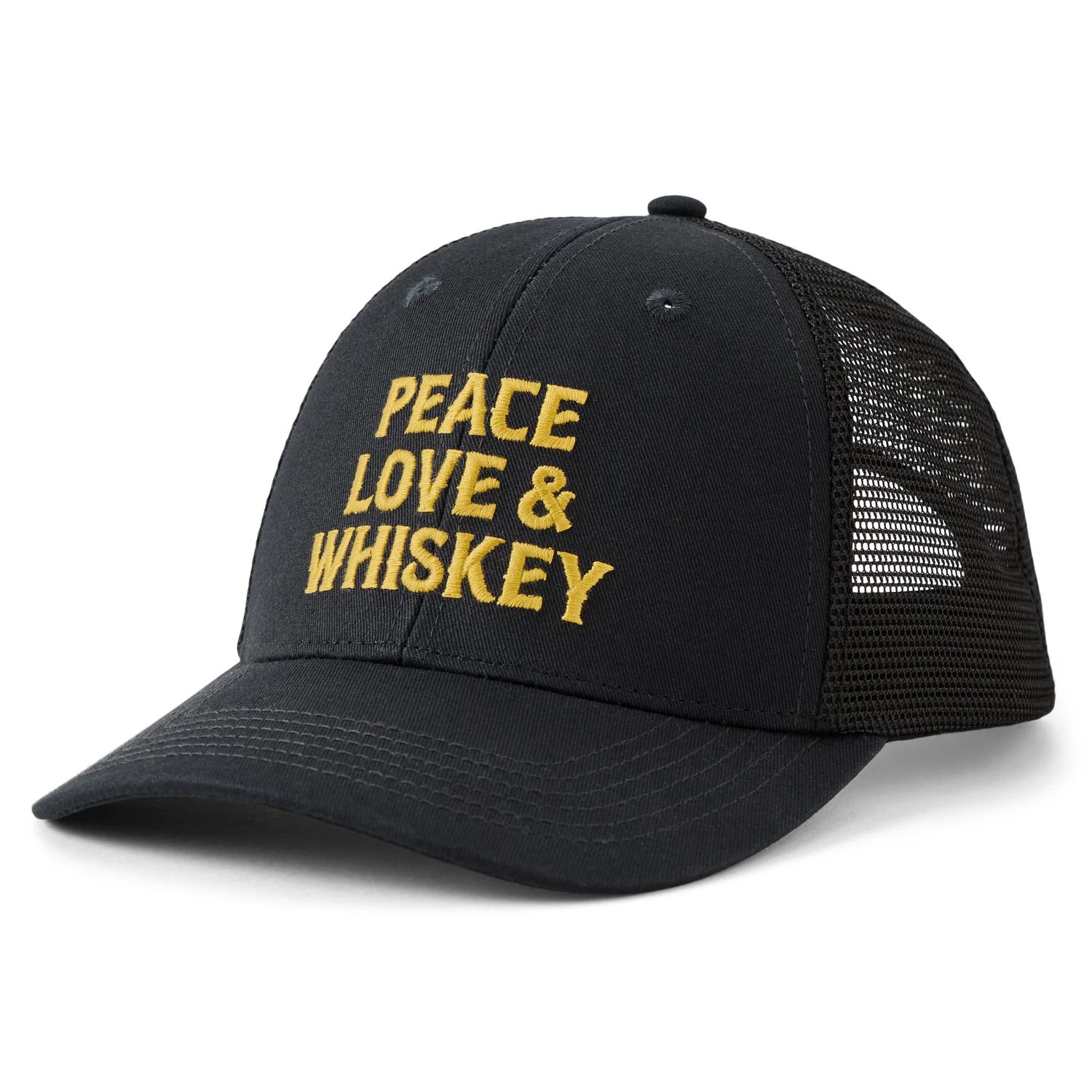 Adult Unisex Wordsmith Whiskey Trucker Cap, Color: True Black, Size: OS