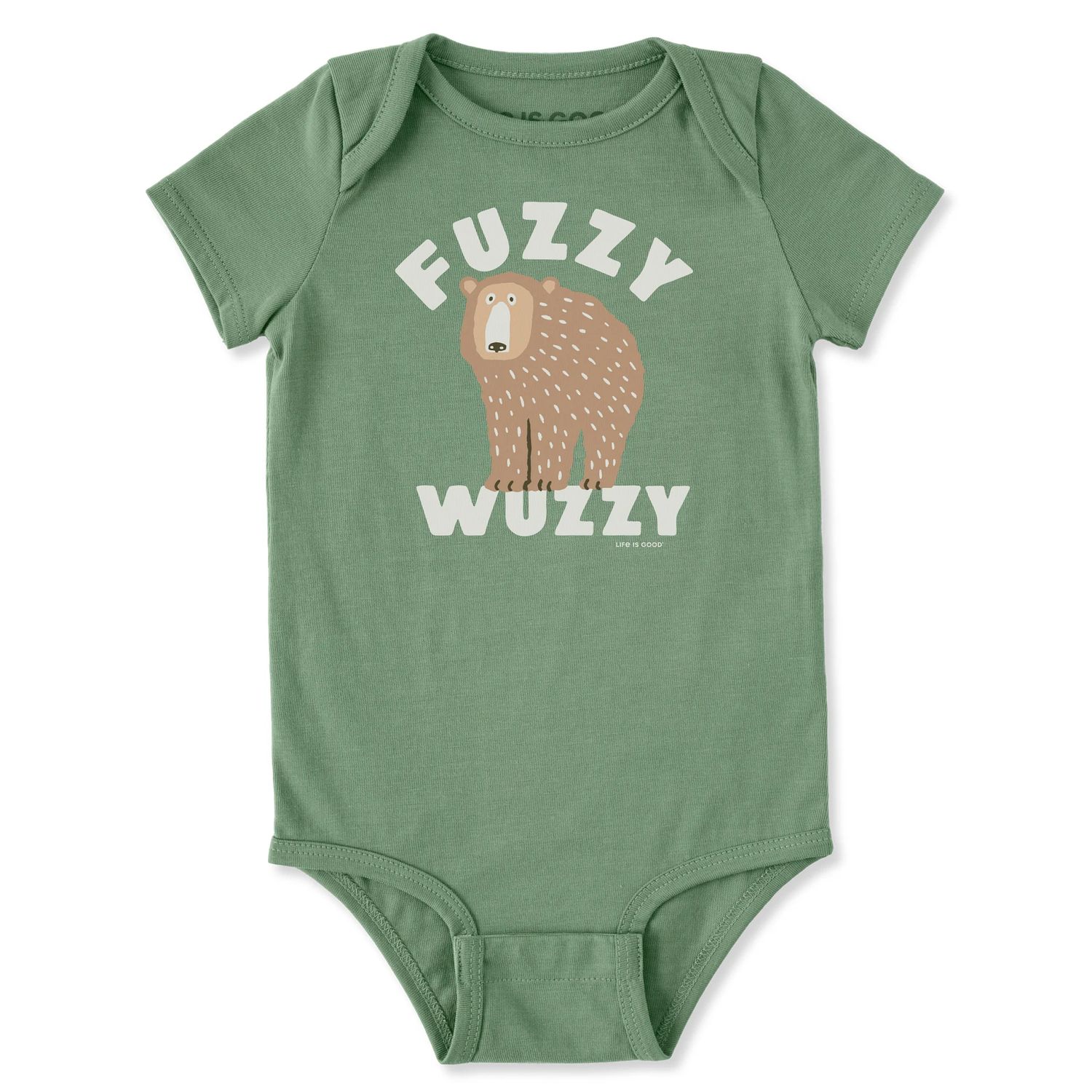 Infant Fuzzy Wuzzy Short Sleeve Bodysuit, Color: Granite Green, Size: 0-3