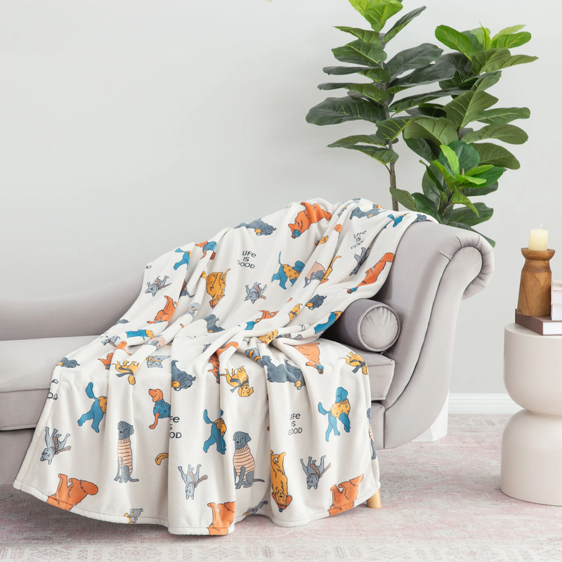 Winter Dogs Plush Throw Blanket