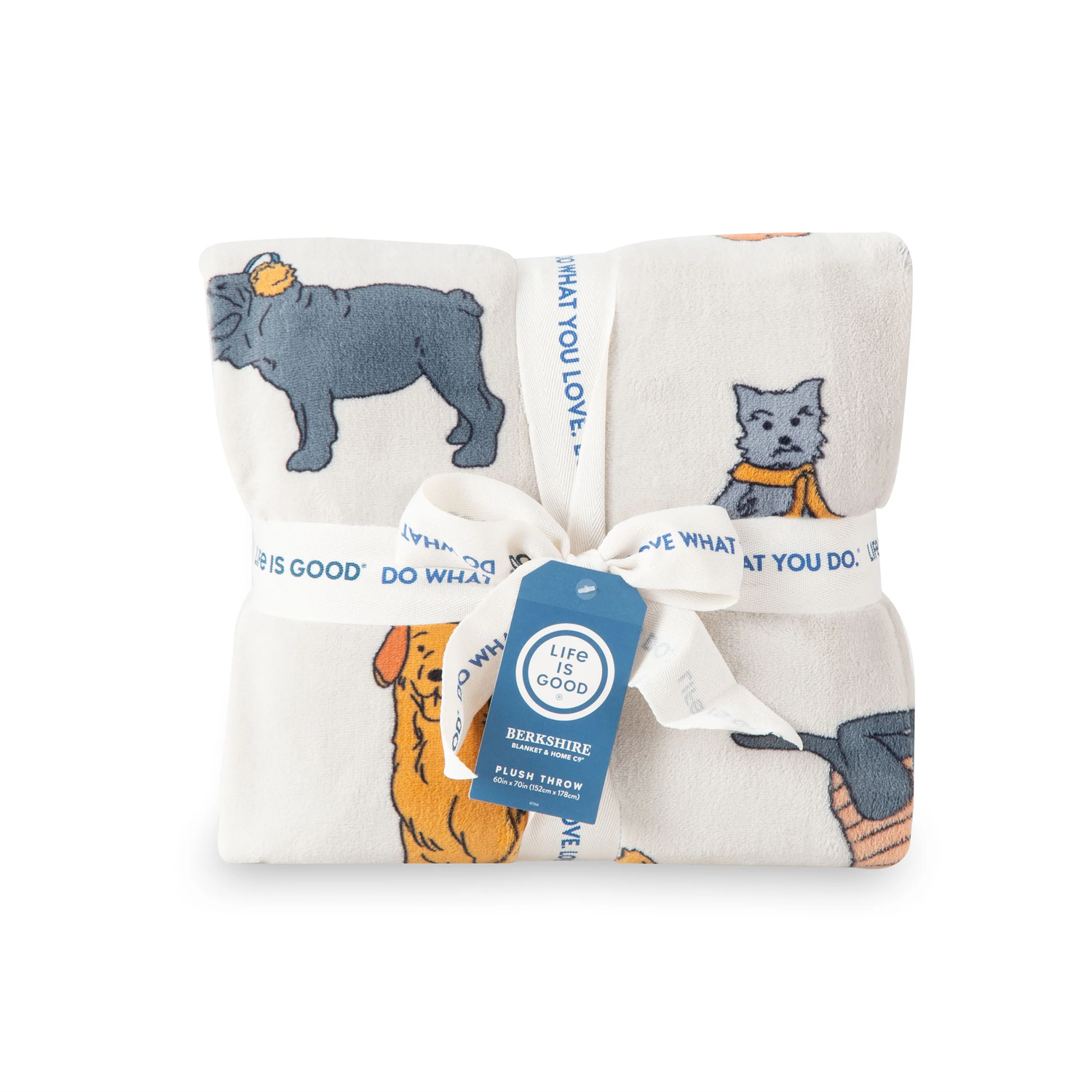 Winter Dogs Plush Throw Blanket, Color: Fog Gray, Size: OS