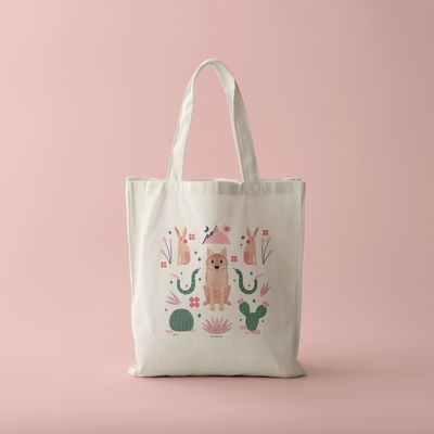 Tote Bag, Coyote Cactus Desert