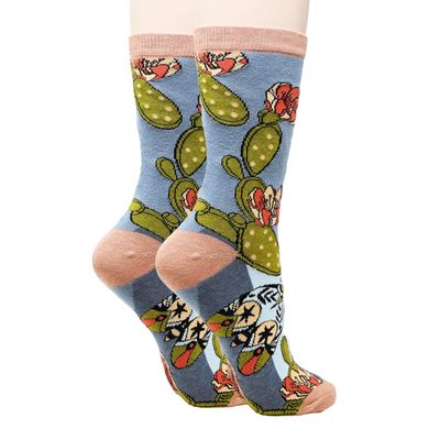 Sock It Up Women's Crew Socks, Cactus Breeze