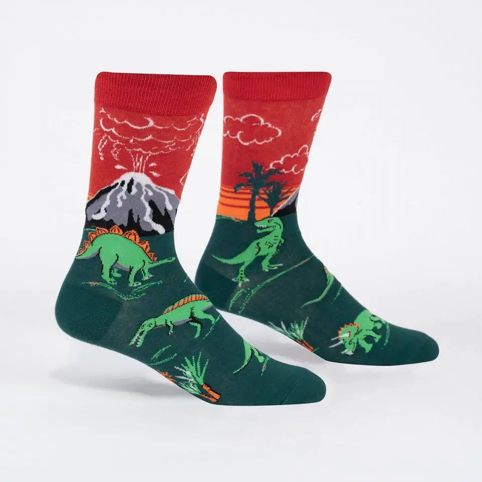 Men&#39;s Crew Socks, Dinosaur Days