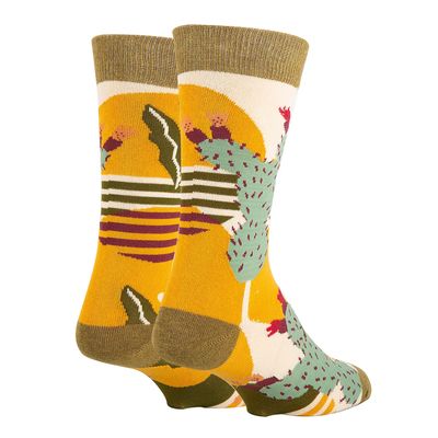 Sock It Up Men's Crew Socks, Sol De Cactus