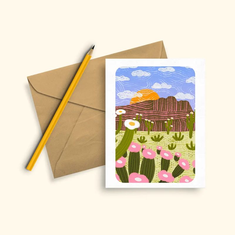 Greeting Card, Cactus Flower