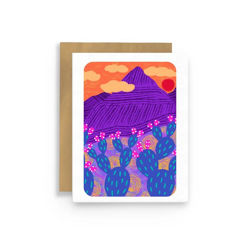 Greeting Card, Colorful Mountain