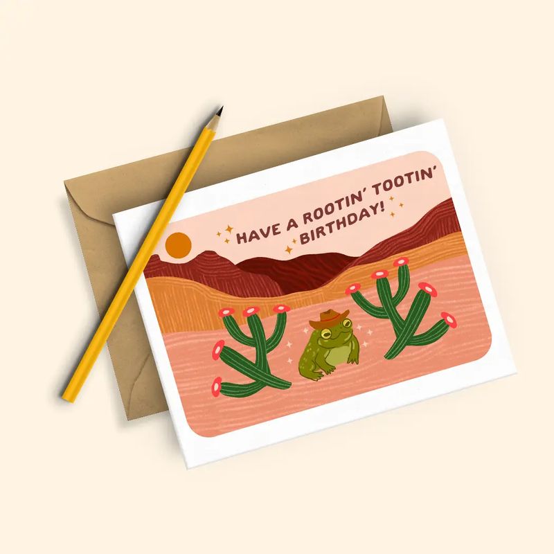 Greeting Card, Rootin&#39; Tootin&#39; Birthday Frog