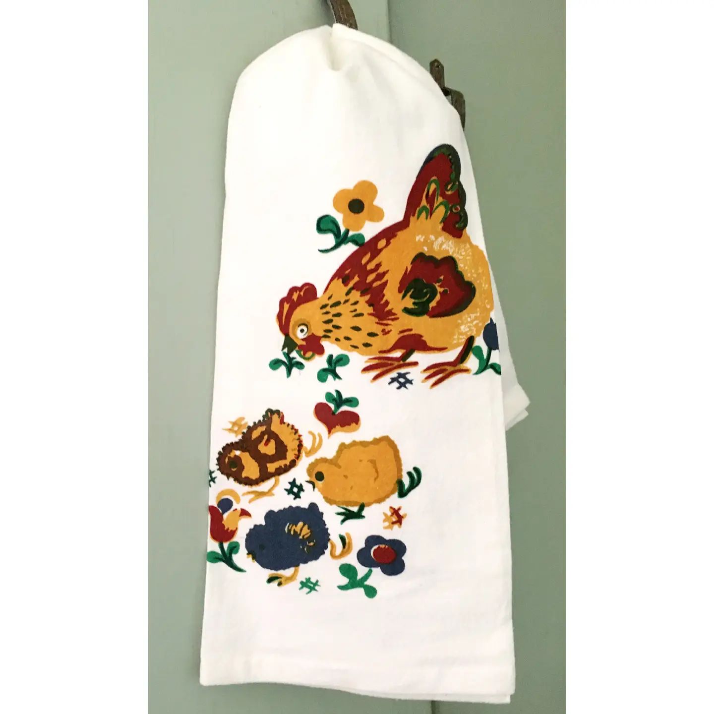 Mama Hen Retro Flour Sack Kitchen Towel