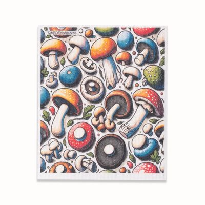 Swede Dishcloth - Mushroom Collage
