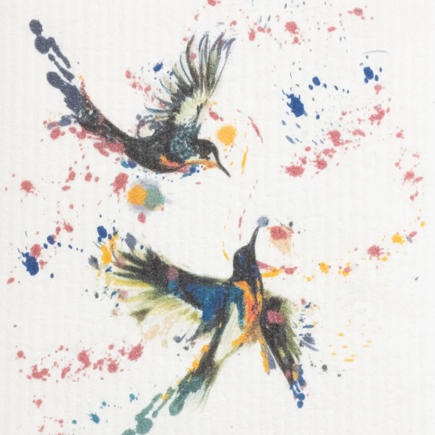 Swede Dishcloth - 2 Playing Hummingbirds