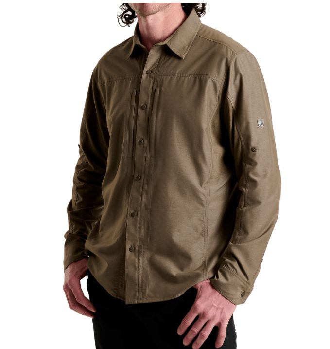 Airspeed Long Sleeve Shirt-UPF 30, Color: Kanteen, Size: Small