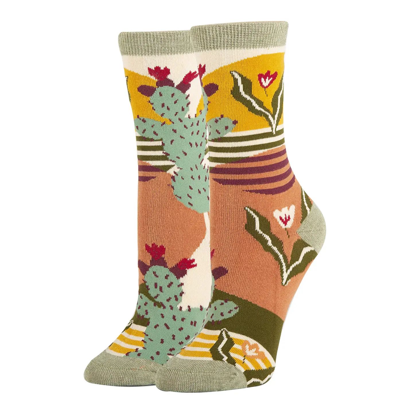 Women&#39;s Crew Socks, Sol De Cactus