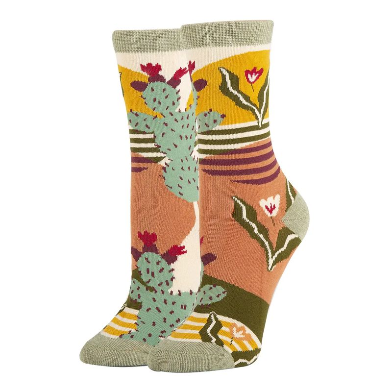 Women&#39;s Crew Socks, Sol De Cactus