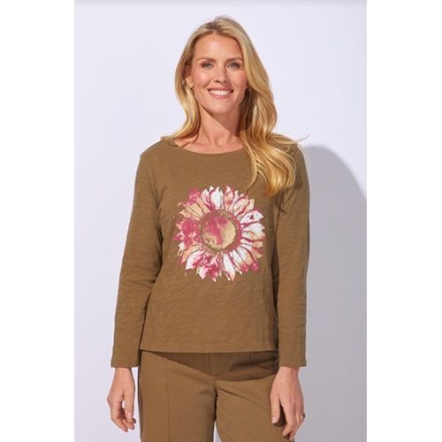 Destination Boxy Tee - Hand Dyed Sunflower, Color: Willow, Size: Small