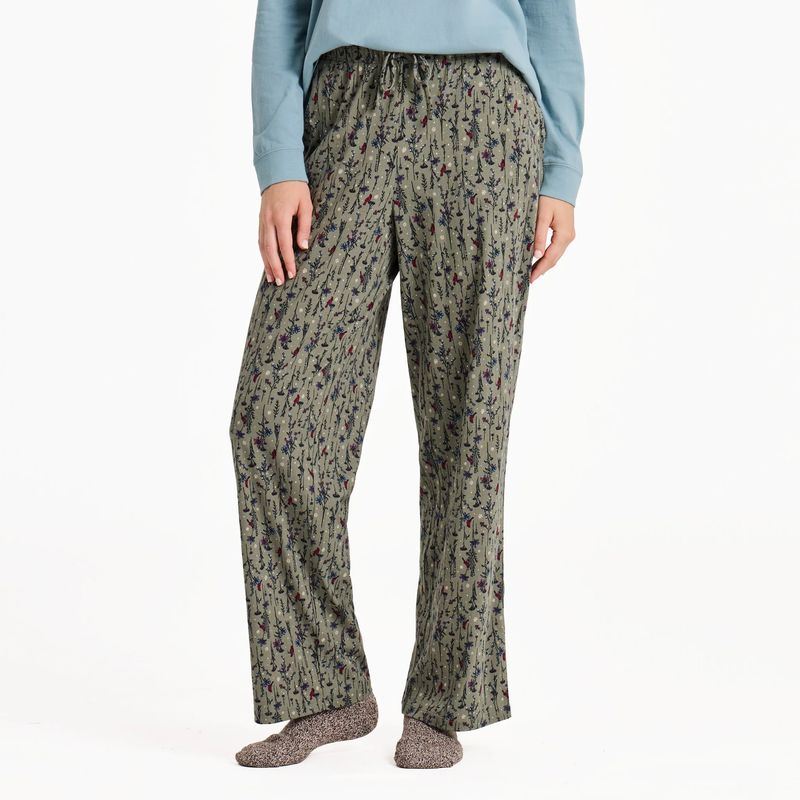 Women&#39;s Cardinal Winter Floral Pattern Sleep Pant