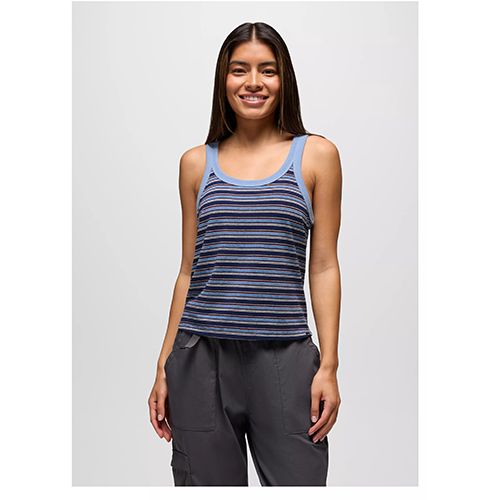 Cozy Up Scoop Tank, Color: Capulet Blue Stripe, Size: XL