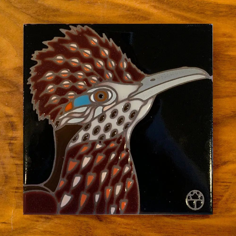 6x6 Decorative Tile-Roadrunner(closeup)