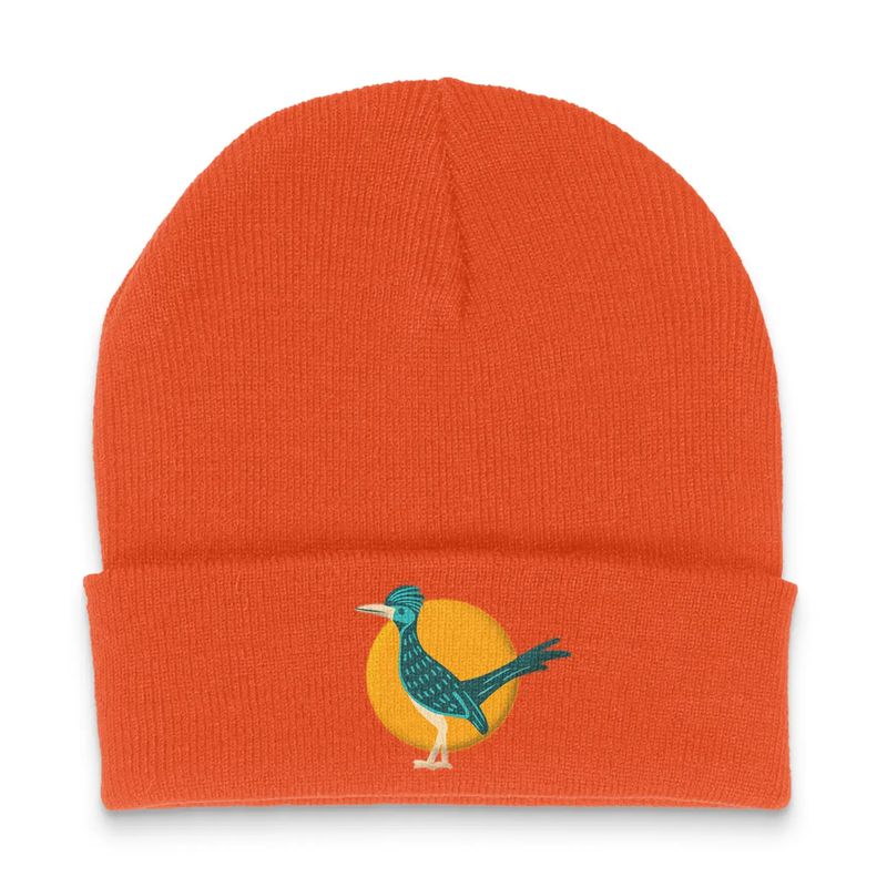 Embroidered Beanie, Roadrunner Orange