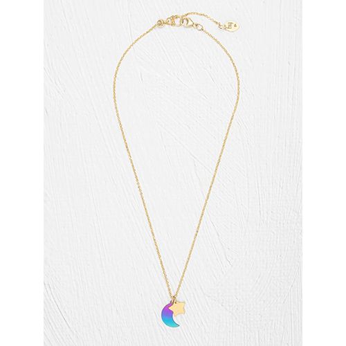 Star and Moon Necklace for Kids, Color: Calypso